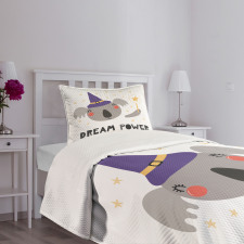 Funny Koala in a Witch Hat Bedspread Set