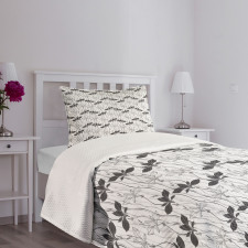 Greyscale Plantain Bedspread Set