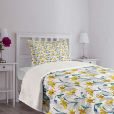 Lily Blossom Flowers Bedspread Set