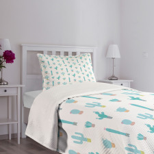 Cactus Life Turquoise Hues Bedspread Set