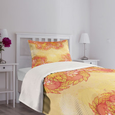 Patchwork Flower Leaves Bedspread Set