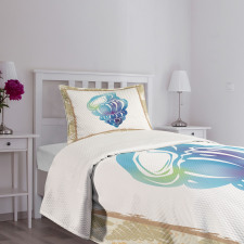 Aquatic Cockleshell Bedspread Set