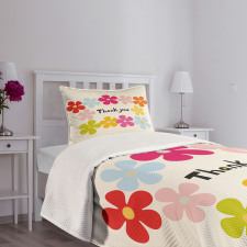 Simple Colorful Flowers Bedspread Set