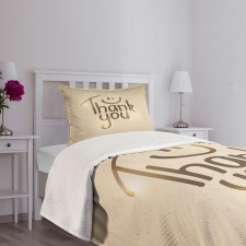 Simple Words Smiling Sign Bedspread Set