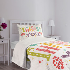 Lettering Thankful Bedspread Set