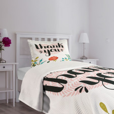 Heart Flowers and Leaves Bedspread Set