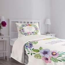 Spring Wreath Simple Word Bedspread Set