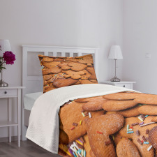 Heart Shaped with Sprinkles Bedspread Set