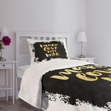 Make Love Quoting Dark Bedspread Set