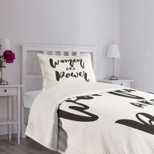 Funky Text Calligraphy Bedspread Set