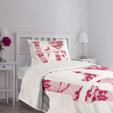 Word Love Vintage Bedspread Set