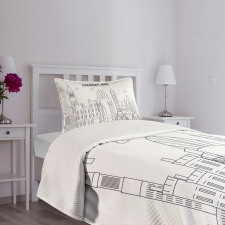 Geometric Drawn Urban Bedspread Set