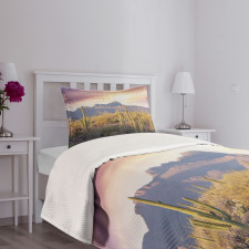 Saguaro Cactus and Mountain Bedspread Set