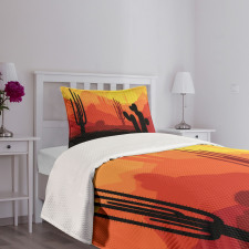 Cactus Silhouettes at Dusk Bedspread Set