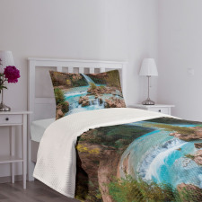 Natural Spring Falls Stream Bedspread Set