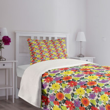 Hand Drawn Petals Nature Bedspread Set