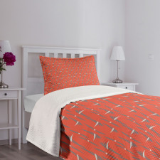 Floral Motifs Memphis Style Bedspread Set
