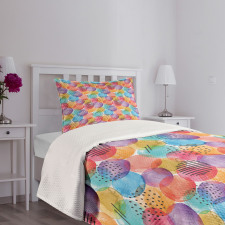 Rainbow Toned Circle Dots Bedspread Set