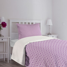 Flower Motif Grid Hexagon Bedspread Set