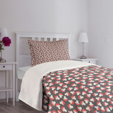 Cartoon Amanita Mushrooms Bedspread Set