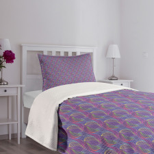 Colorful Doodle Foliage Bedspread Set