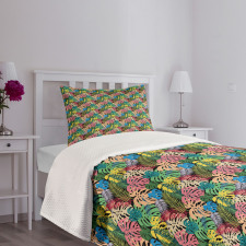 Rainbow Colored Hawaiian Bedspread Set