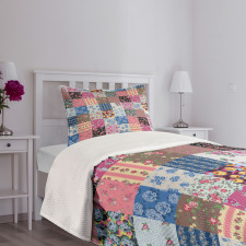 Checkered Squares Bedspread Set