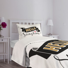 Grunge Effect Words Bedspread Set