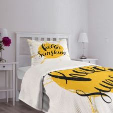 Summer Season Words Bedspread Set