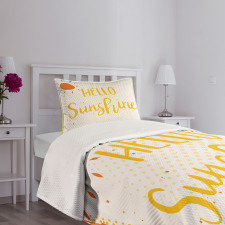 Halftone Dots Words Bedspread Set