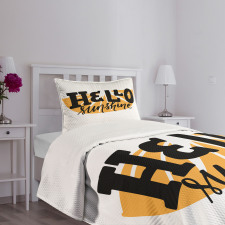 Funny Hand Lettering Bedspread Set