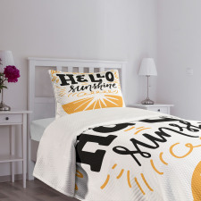 Flowers Swirl Lines Bedspread Set