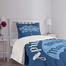 Umbrella Words April and May Bedspread Set