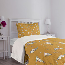 Cow Skulls Arrows Feathers Bedspread Set