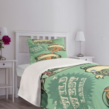 Grunge Retro Cowboy Boots Bedspread Set