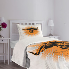 Furious Bull Head Portrait Bedspread Set