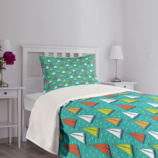 Colorful Yachts Sailing Bedspread Set