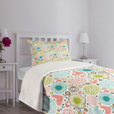 Abstract Hearts Doodle Bedspread Set