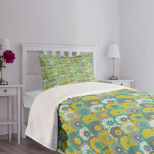 Fish Scale Mandala Motif Bedspread Set