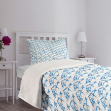 Scribbled Mountain Peaks Bedspread Set