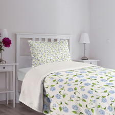 Watercolor Blue Hydrangea Bedspread Set