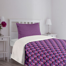 Triangles in Purple Shades Bedspread Set