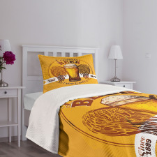 Premium Beer Grunge Graphic Bedspread Set