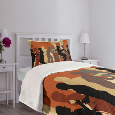 Night out with Friends Theme Bedspread Set