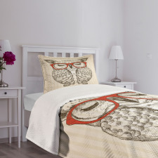 Owl with Be Smart Lettering Bedspread Set