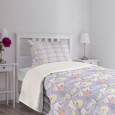 Lavender Background Oriental Bedspread Set