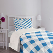 Checkered Plaid Grid Bedspread Set