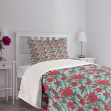 Animals and Flower Branches Bedspread Set