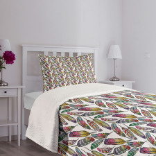 Abstract Bohemian Feathers Bedspread Set