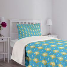 Sunny Day and Clouds Pattern Bedspread Set